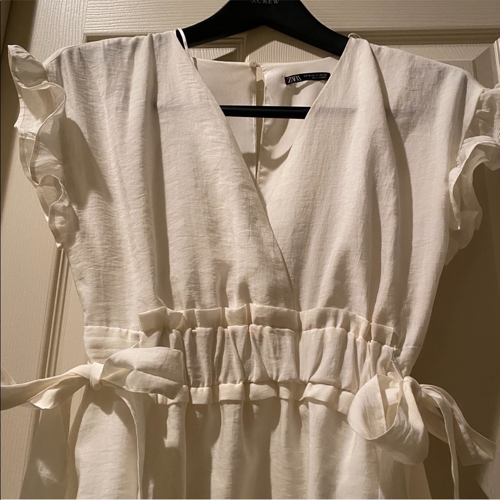 Zara White dress with Bows size XS - Picture 8 of 9